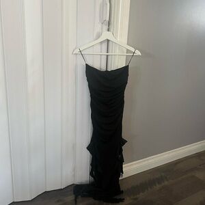 Bershka Long Tube Strapless Ruffled Dress